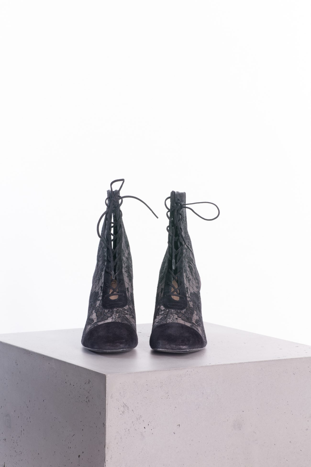 Christian Dior Black suede and mesh embroidered naughtily-D ankle boots 