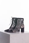 Christian Dior Black suede and mesh embroidered naughtily-D ankle boots 