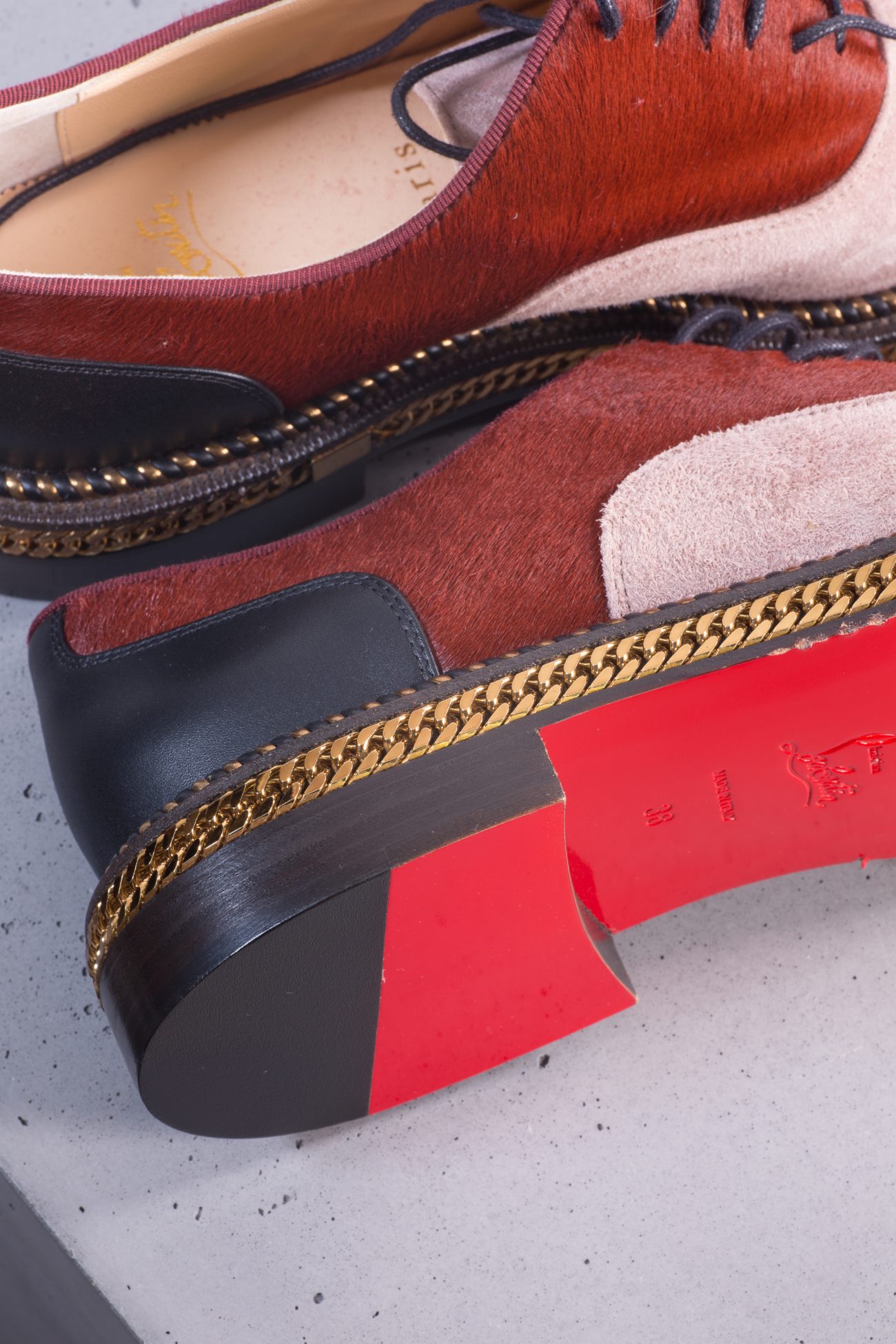 Christian Louboutin Latcho mixed-media Oxfords loafers