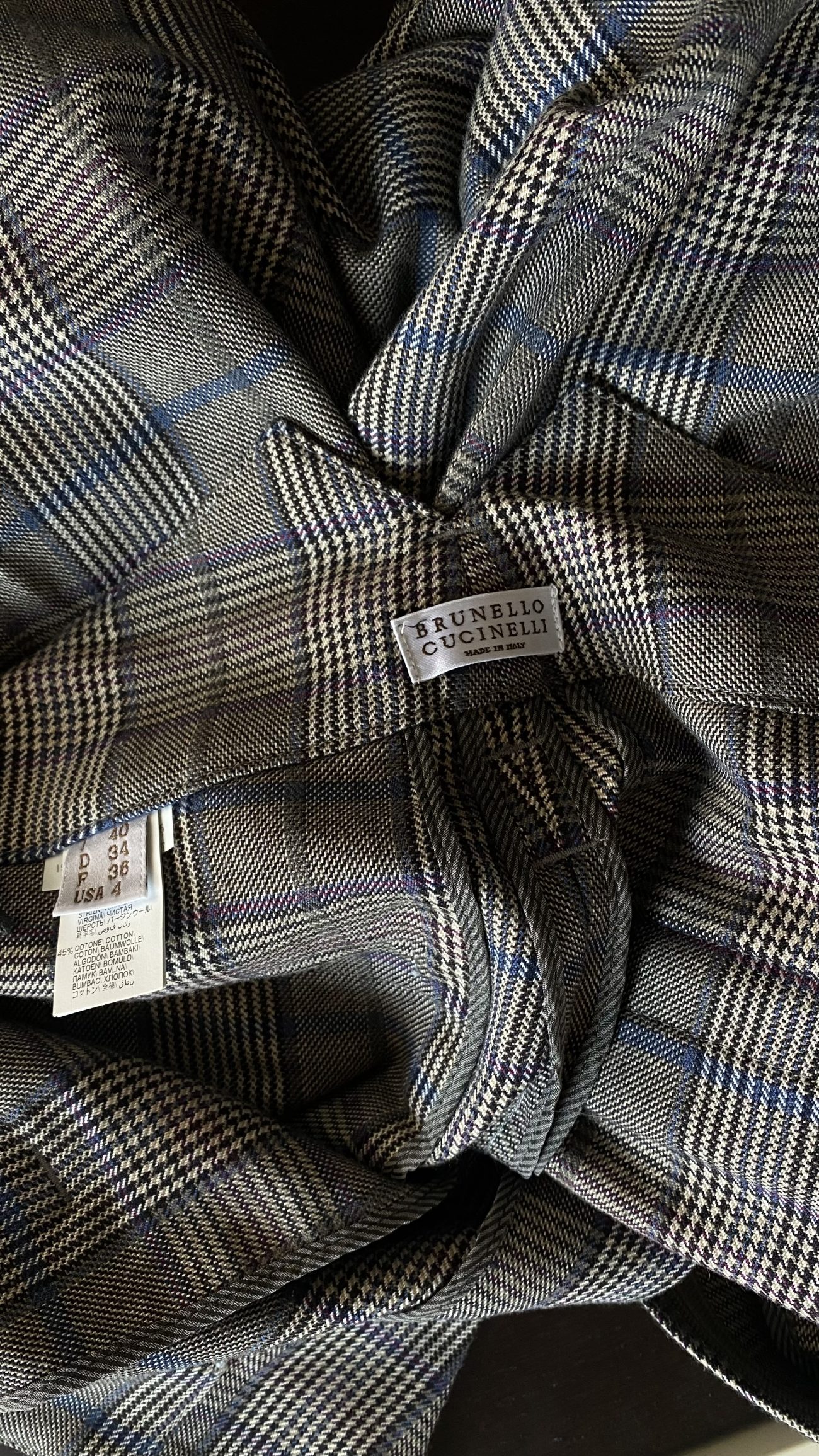 Brunello Cucinelli Plaid virgin wool trousers