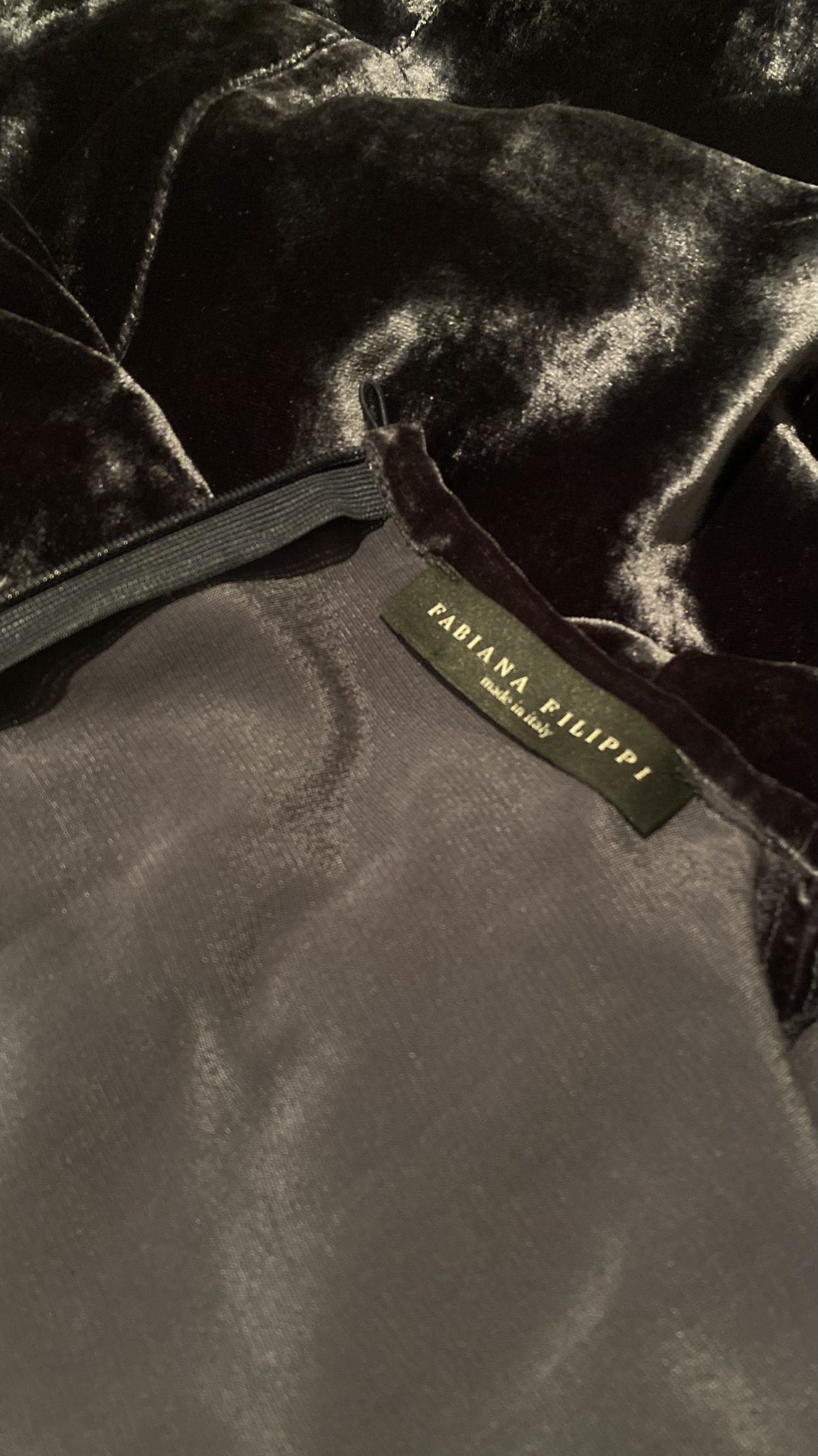 Fabiana Filippi Devoré velvet dress in grey/black