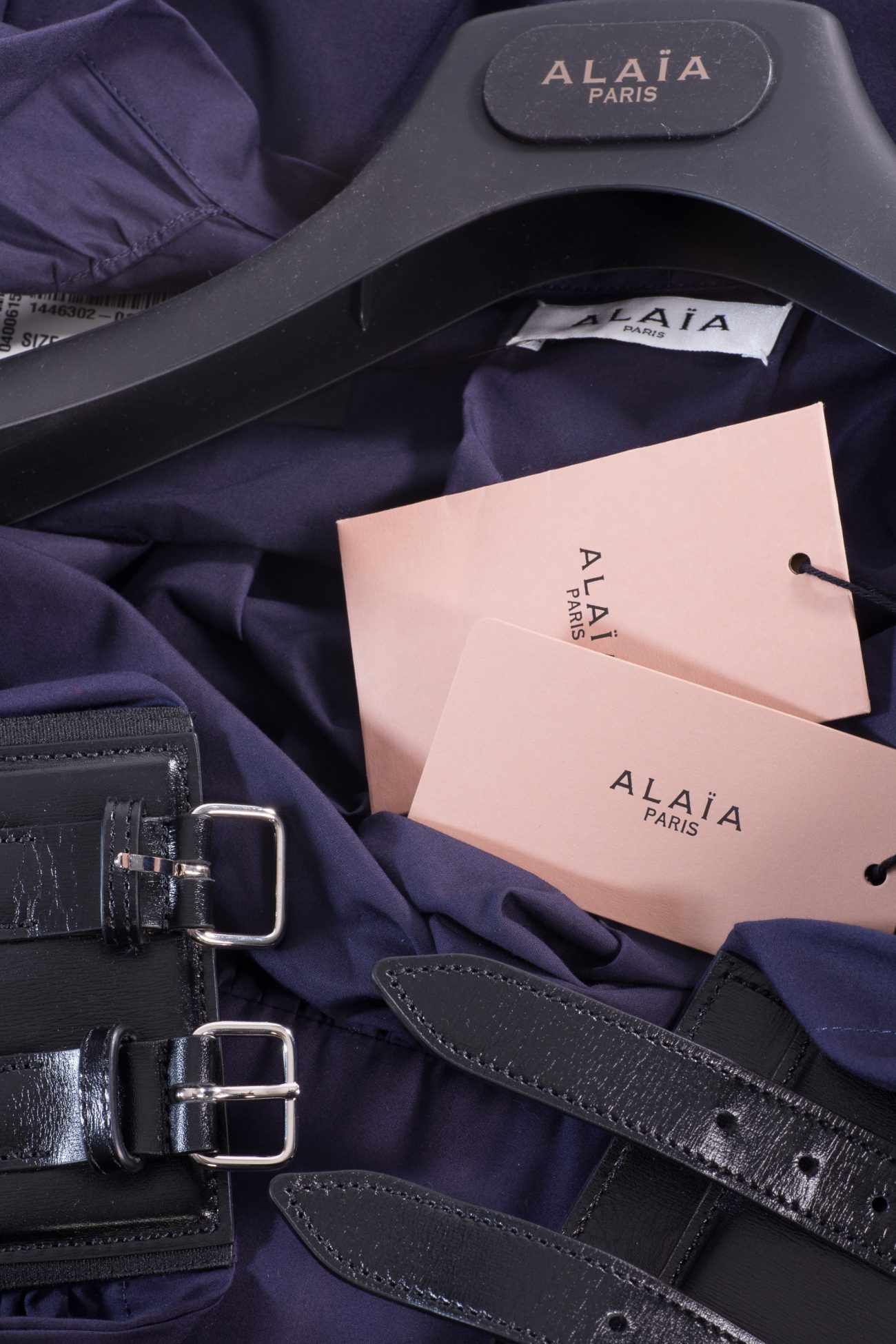 Alaia Belted midi Japanese poplin dress