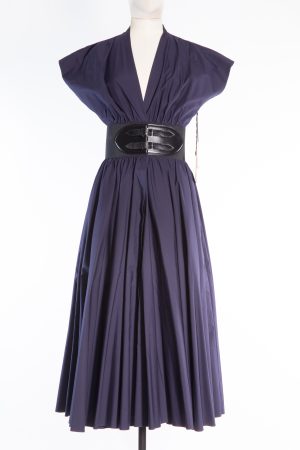Alaia Belted midi Japanese poplin dress
