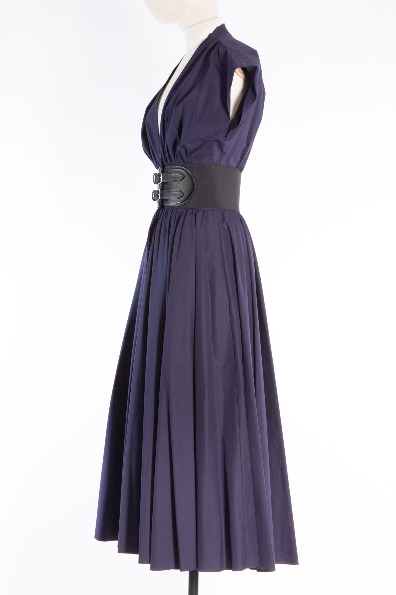 Alaia Belted midi Japanese poplin dress