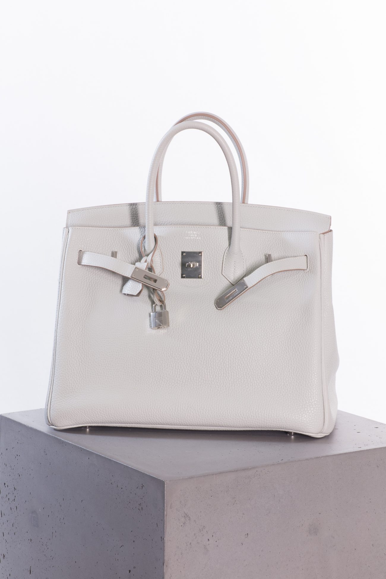 Hermes Birkin 35 Taurillon Clemence in Gris Perle
