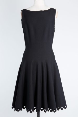Alaia Laser-cut stretch-knit mini dress