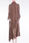 Asymmetrical silk skirt in creta blush