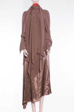 Asymmetrical silk skirt in creta blush