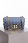Christian Dior Lambskin cannage gradient large caro bag indigo blue