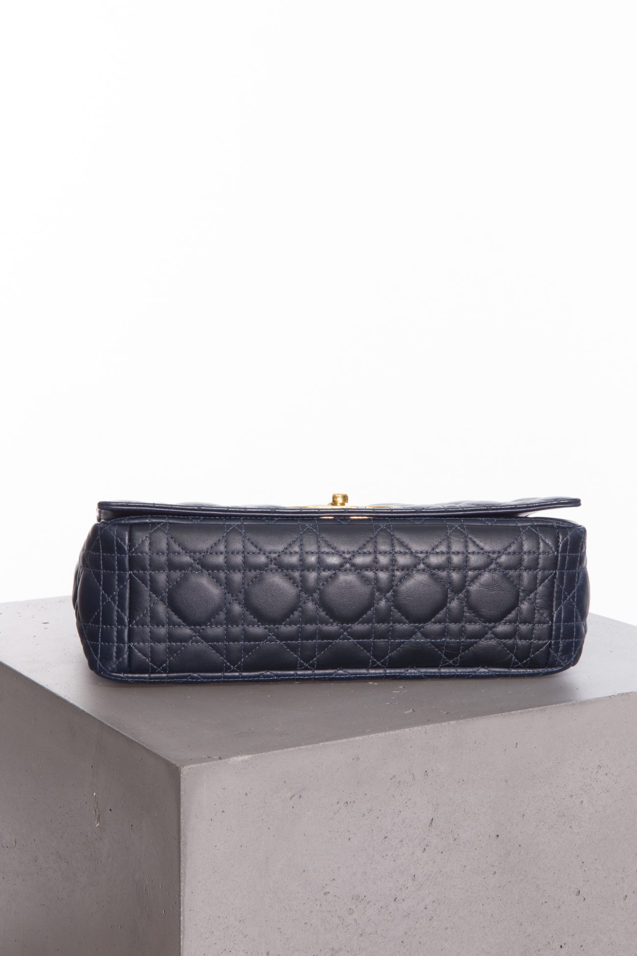 Christian Dior Lambskin cannage gradient large caro bag indigo blue