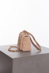 Christian Dior Linen macrocannage small Caro bag rose