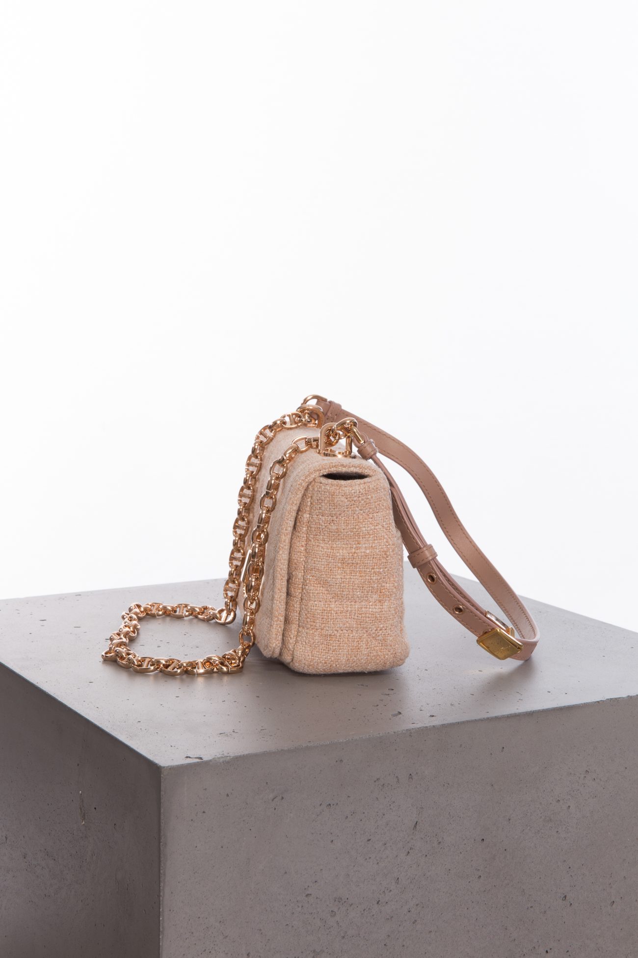 Christian Dior Linen macrocannage small Caro bag rose