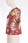 Gucci Burgundy floral print linen t-shirt