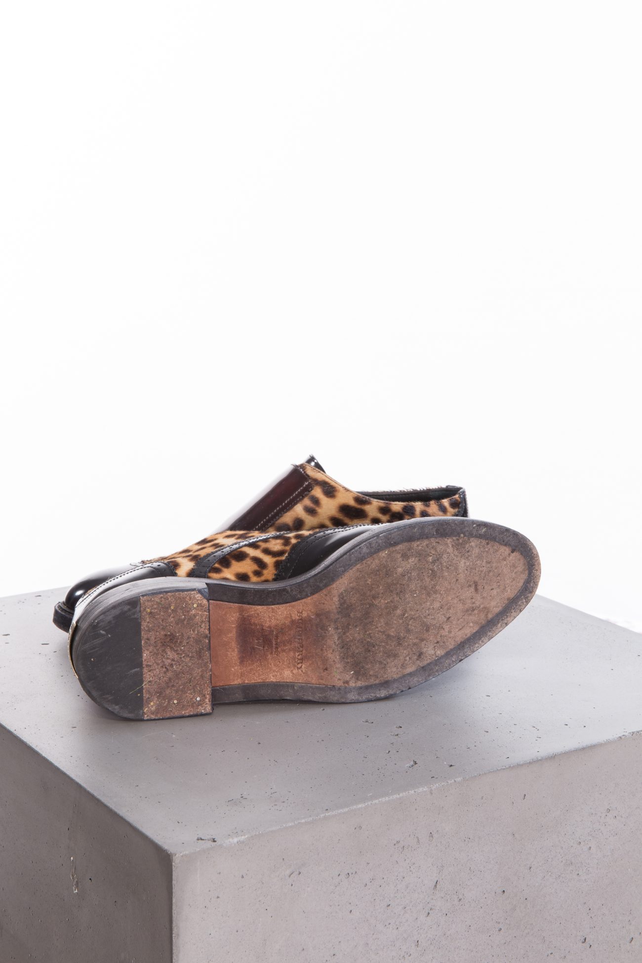 Burberry Sunningford calf-hair double-monk wingtip loafers