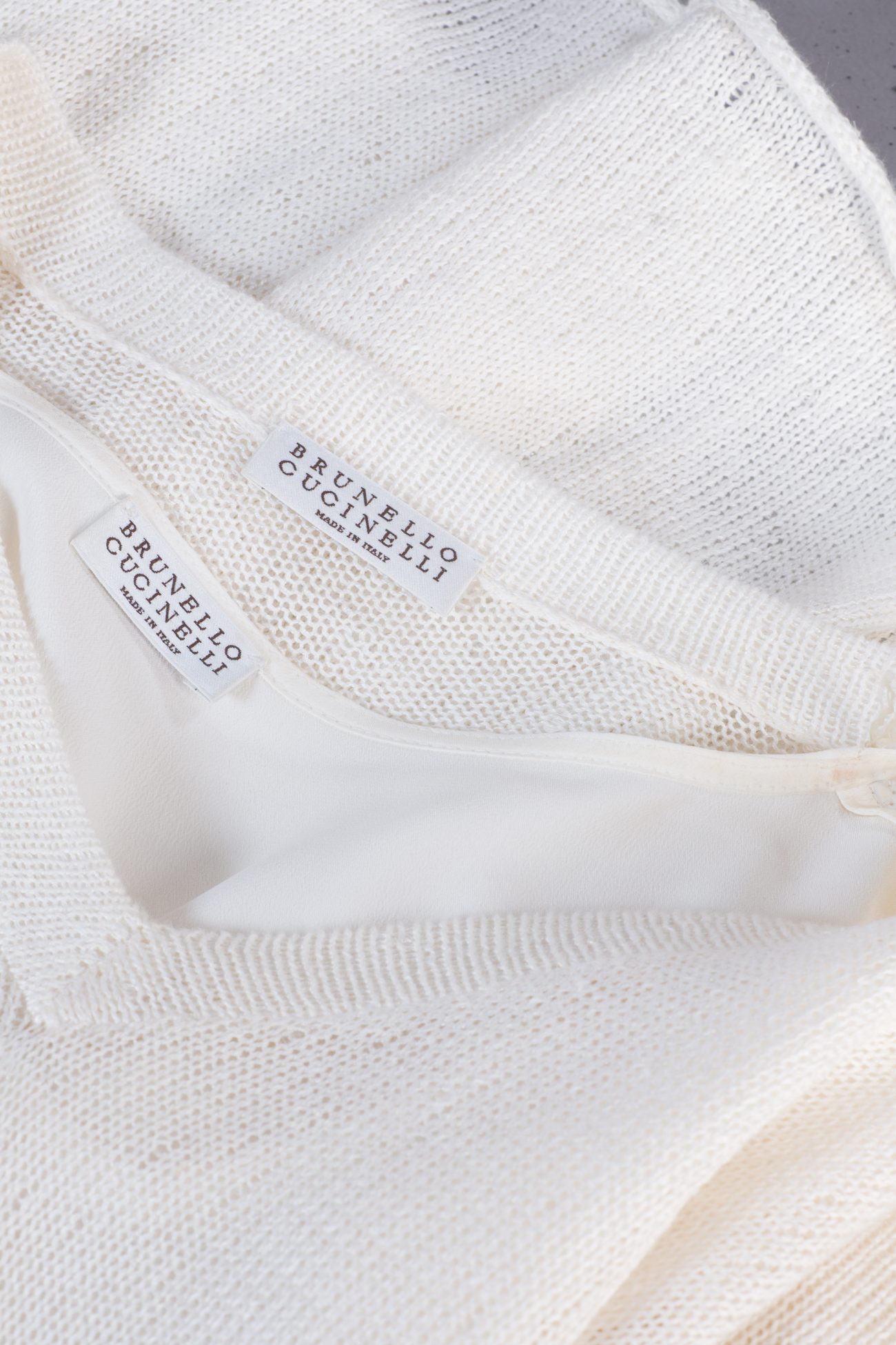Brunello Cucinelli Linen and silk diamond yarn knit dress