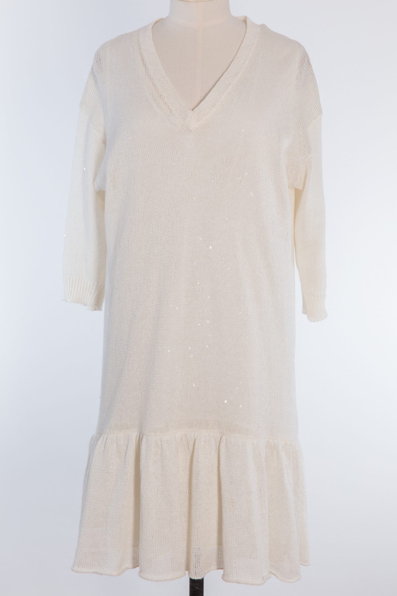 Brunello Cucinelli Linen and silk diamond yarn knit dress