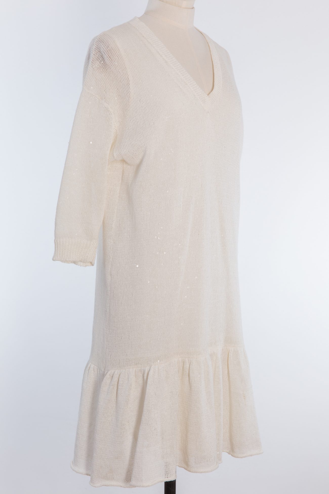 Brunello Cucinelli Linen and silk diamond yarn knit dress