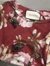 Gucci Burgundy floral print linen t-shirt