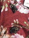 Gucci Burgundy floral print linen t-shirt