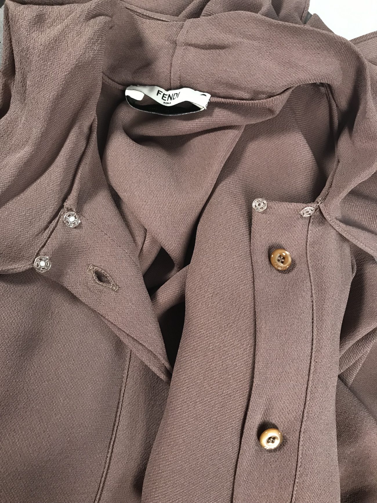 Fendi Tie-neck handkerchief-hem silk-georgette blouse