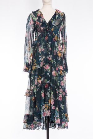 Zimmermann Wavelength Scallop tiered floral-print silk-chiffon midi dress