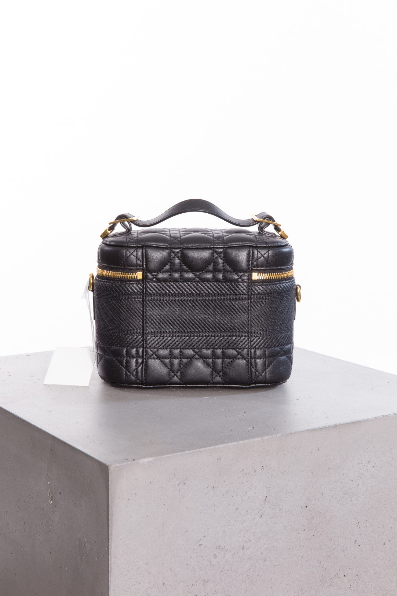 Christian Dior Lambskin cannage small Diortravel vanity case black