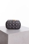 Christian Dior Lambskin cannage small Diortravel vanity case black