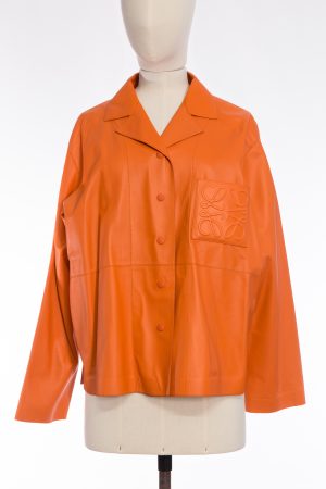 Loewe Anagram logo-embossed leather shirt