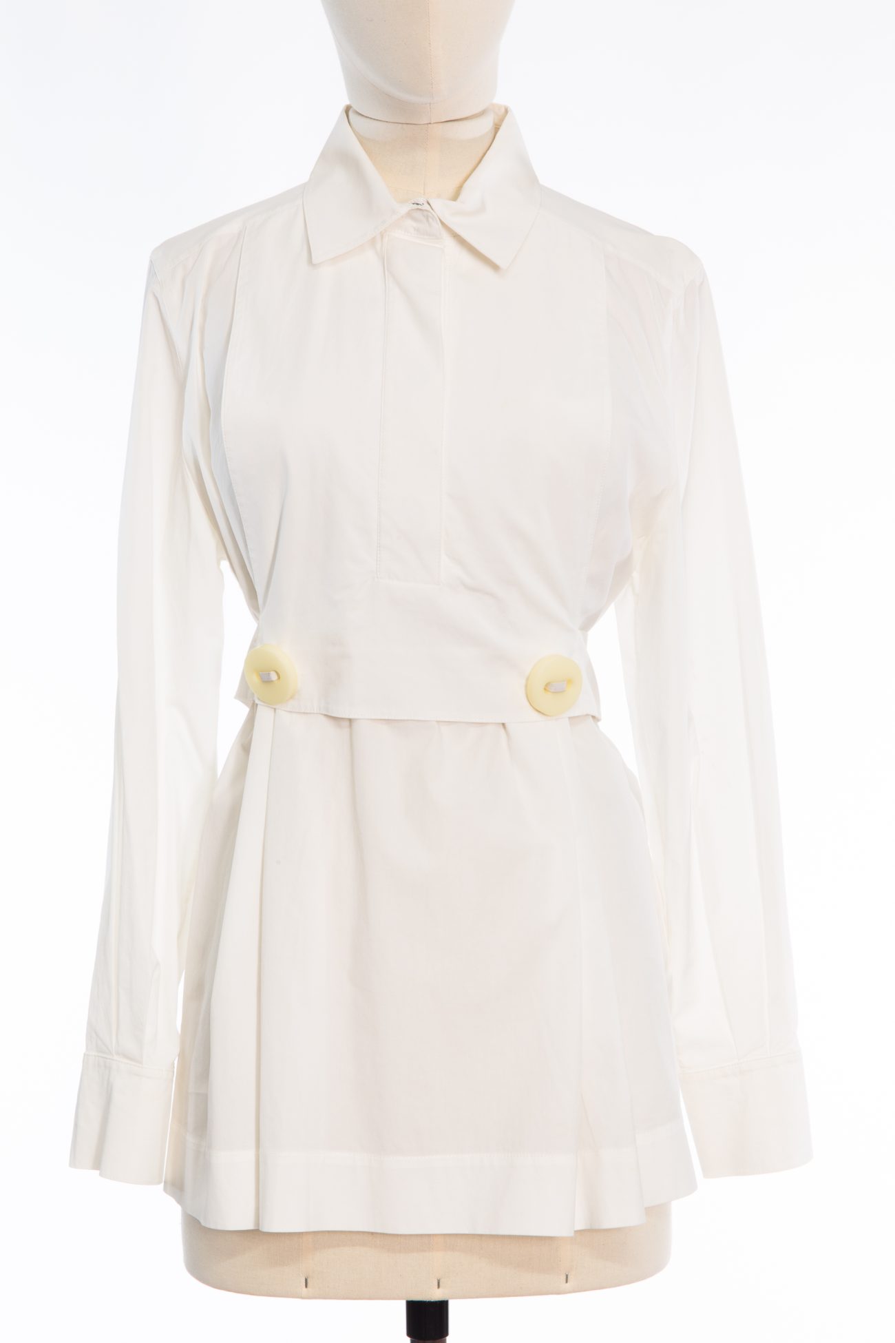 Fendi White belted cotton shirt