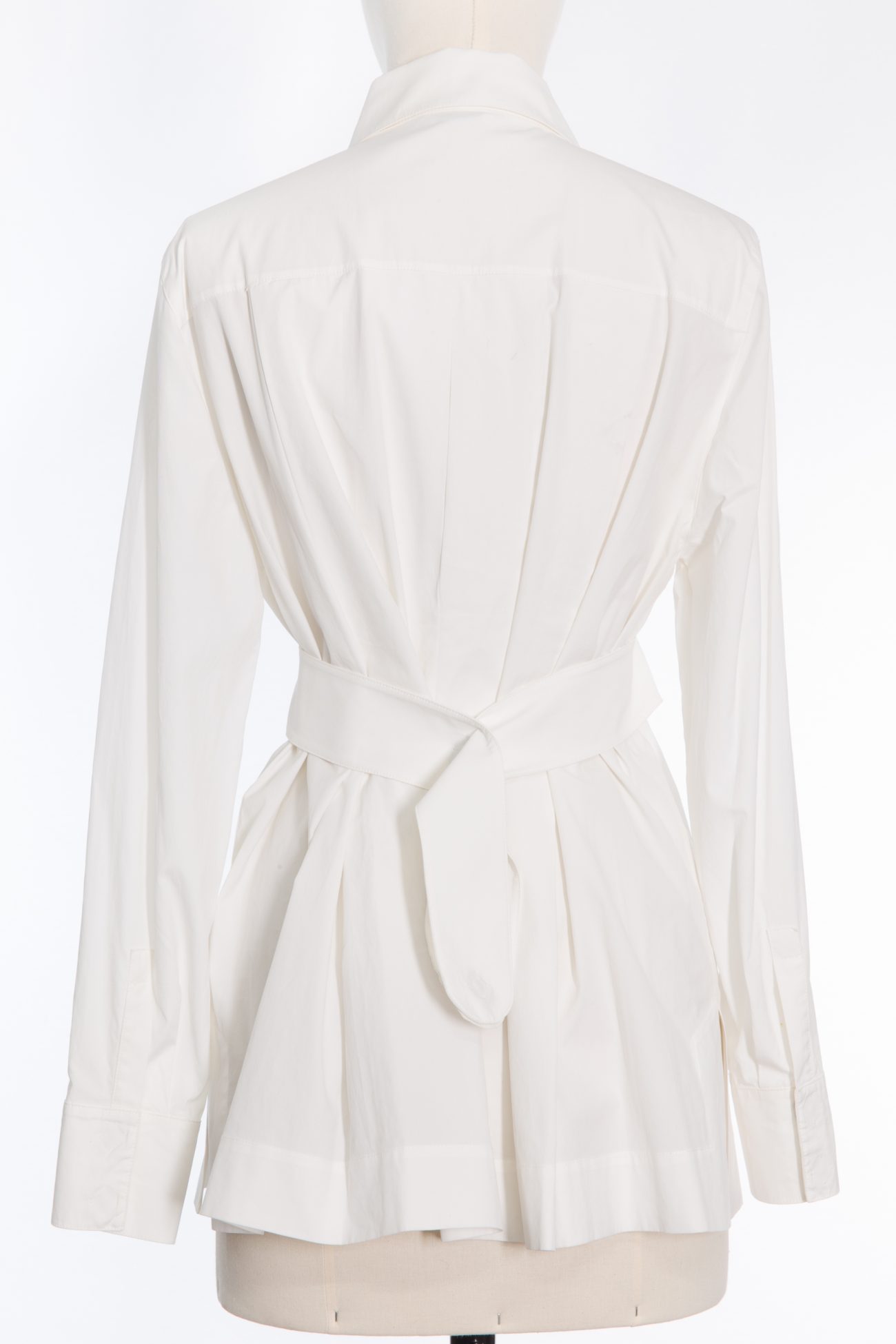 Fendi White belted cotton shirt