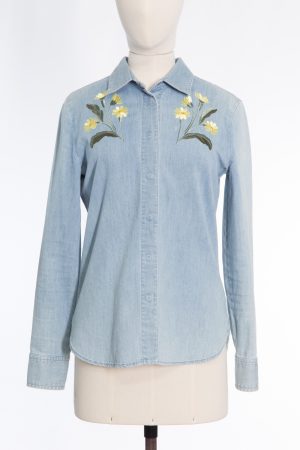 Stella McCartney Floral embroidered denim shirt