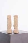 Gianvito Rossi Beige leather and lace ankle boots