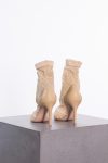 Gianvito Rossi Beige leather and lace ankle boots