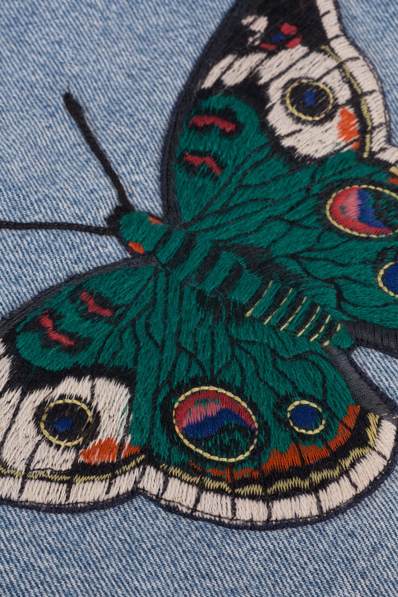 Gucci Butterfly denim mini skirt