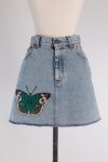 Gucci Butterfly denim mini skirt