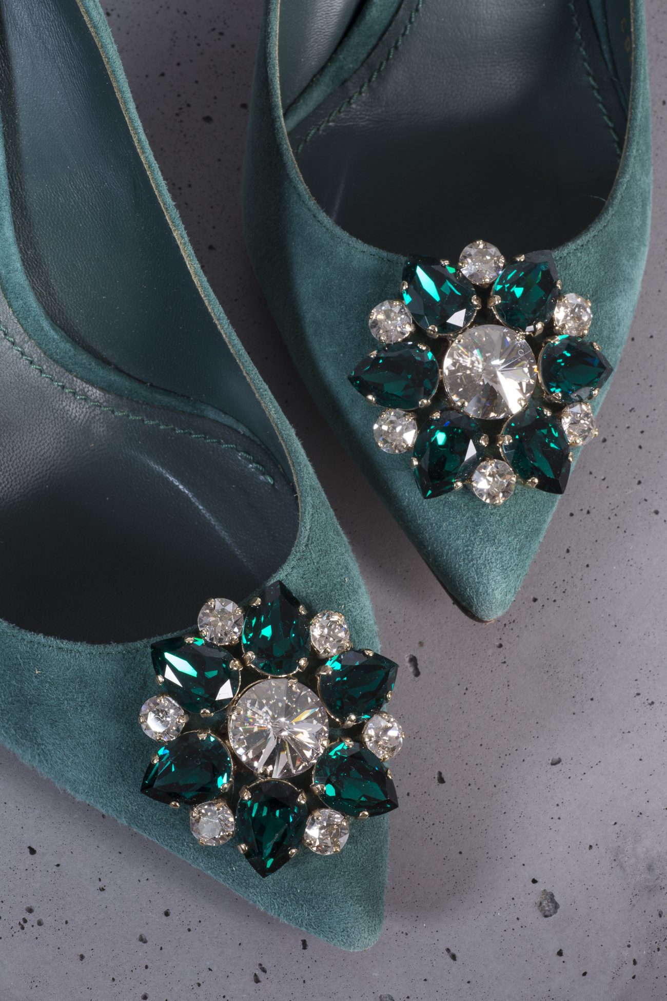 Dolce&Gabbana Crystal-embellished suede pumps