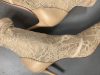 Gianvito Rossi Beige leather and lace ankle boots