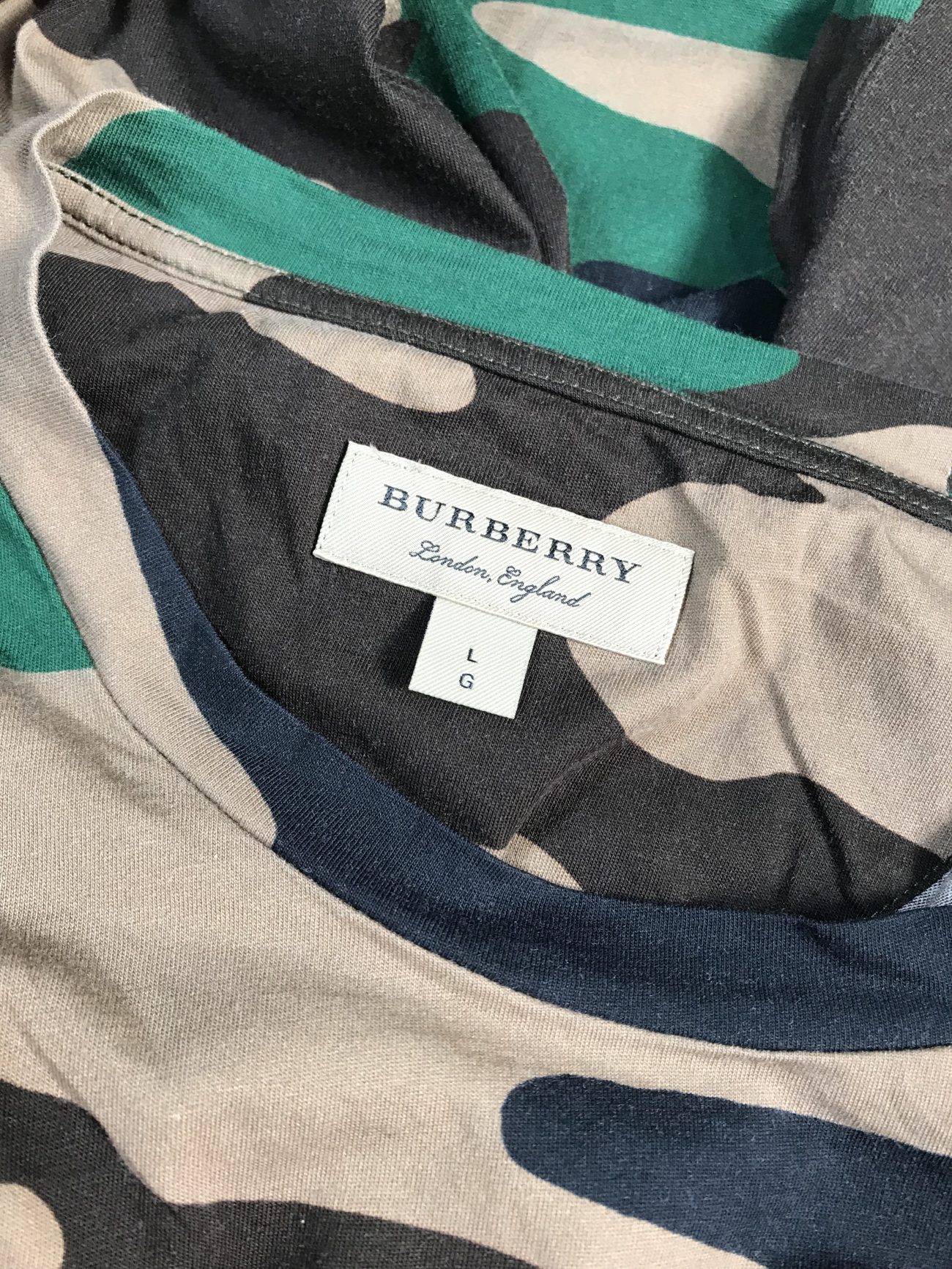 Burberry Camouflage print cotton t-shirt in green