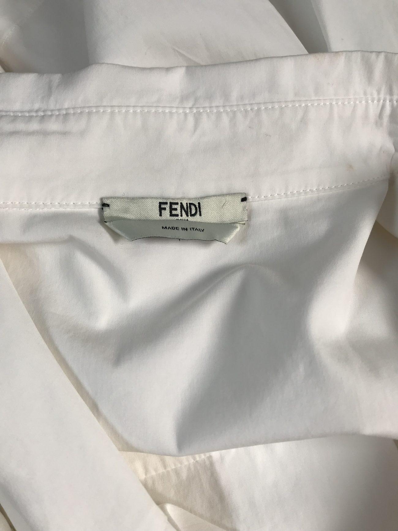 Fendi White belted cotton shirt