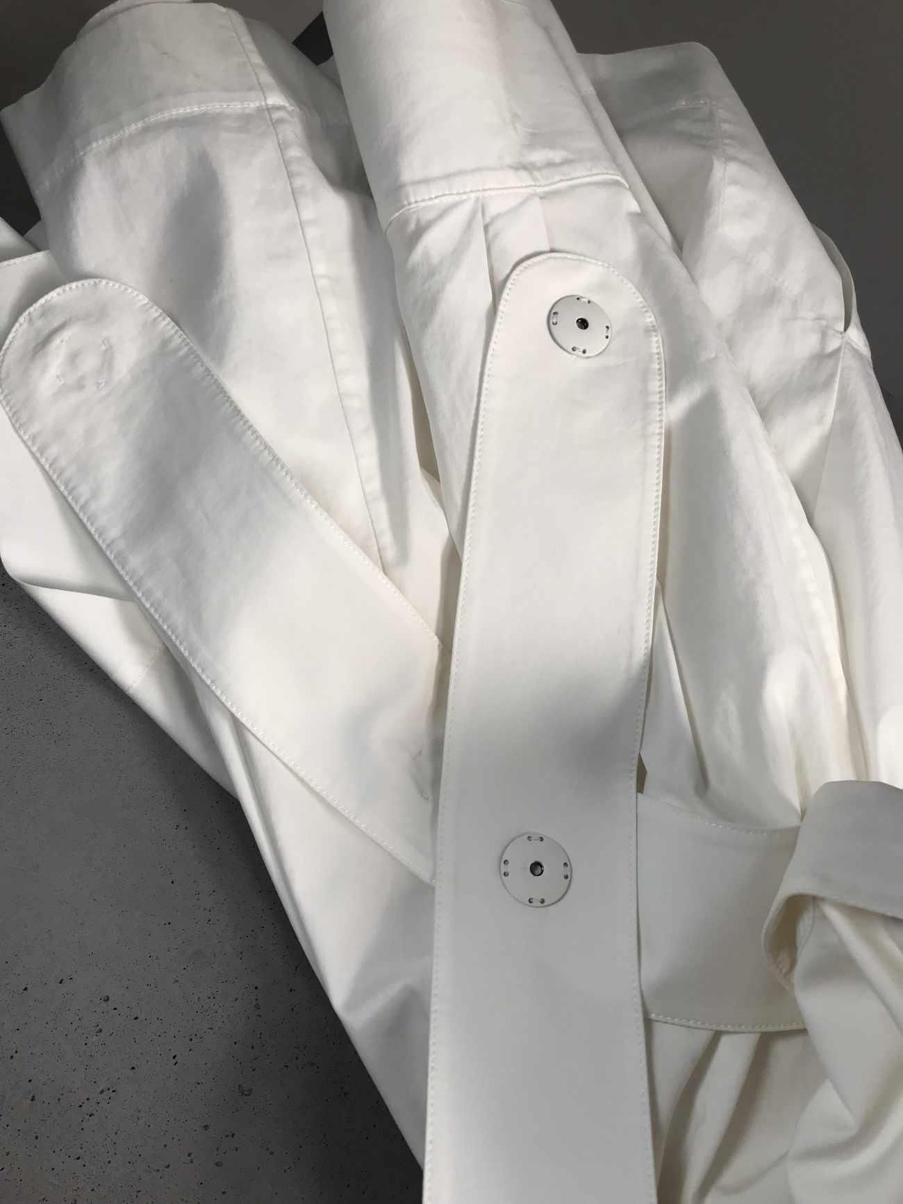 Fendi White belted cotton shirt