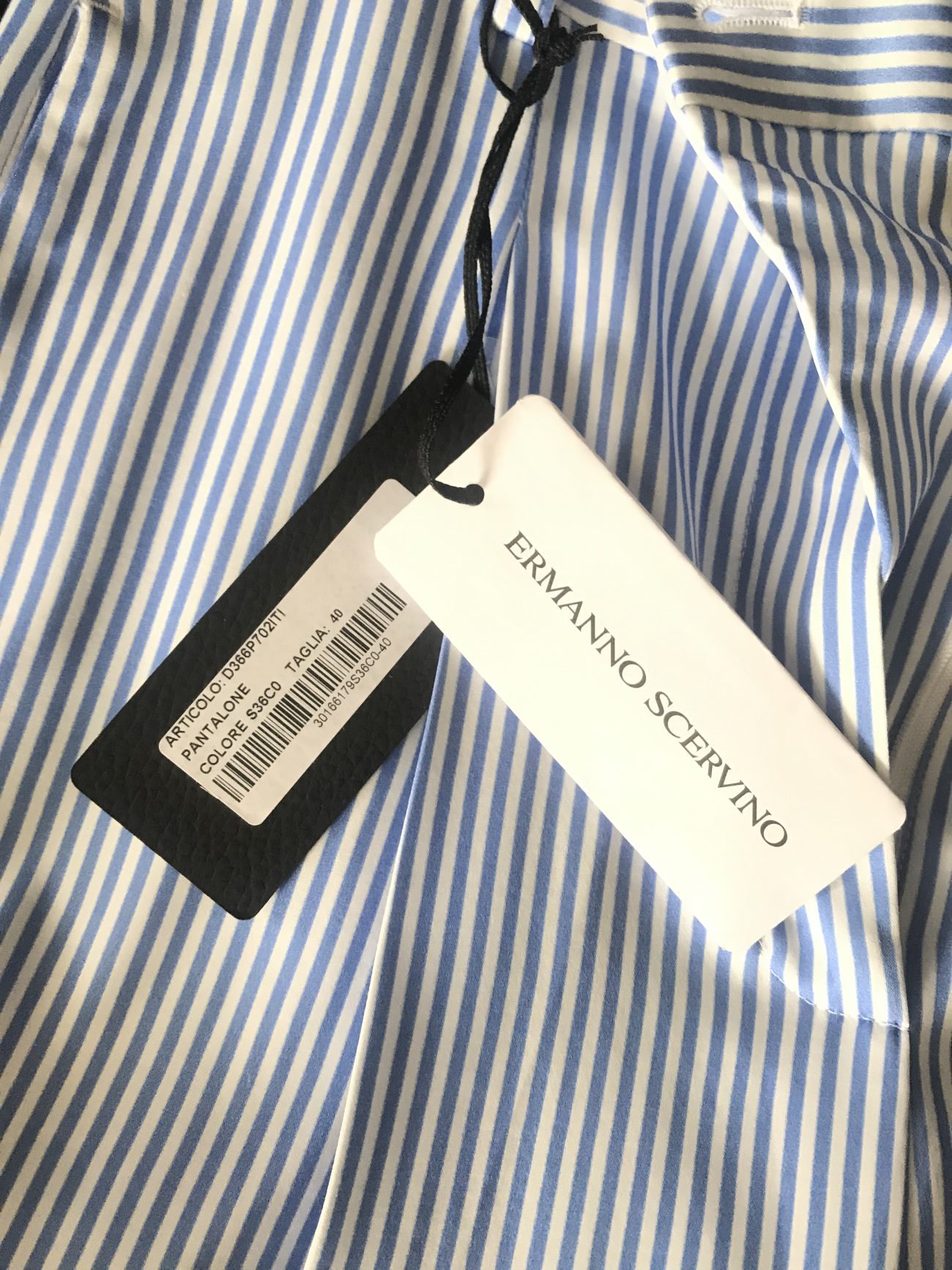 Ermanno Scervino White and blue striped pants
