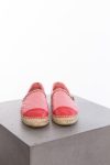 Chanel Lambskin quilted CC chain espadrilles pink red