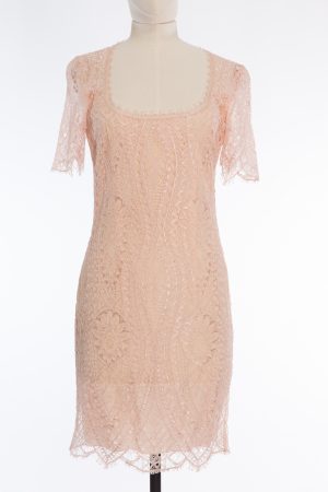 Emilio Pucci Blush open-back lace dress
