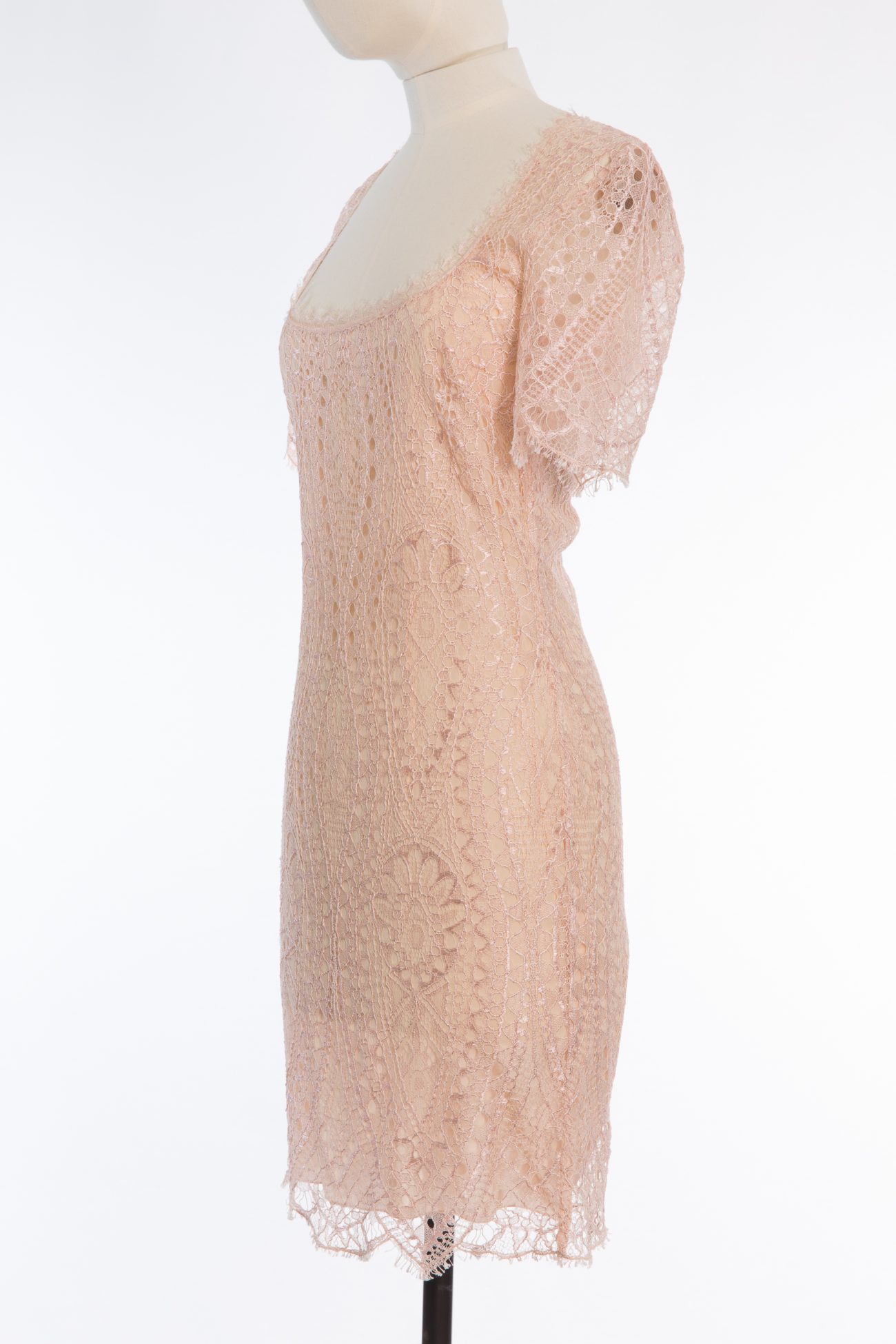 Emilio Pucci Blush open-back lace dress