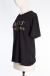 Gucci Black logo print distressed cotton T-shirt 