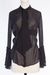 La Perla Black transparent blouse in silk