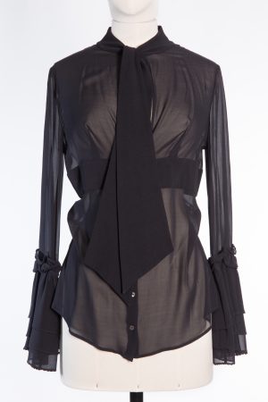 La Perla Black transparent blouse in silk