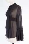 La Perla Black transparent blouse in silk
