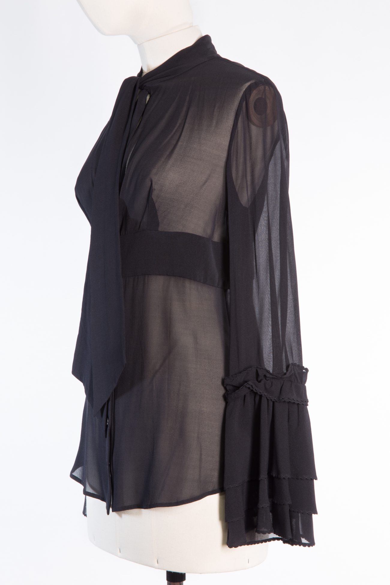 La Perla Black transparent blouse in silk