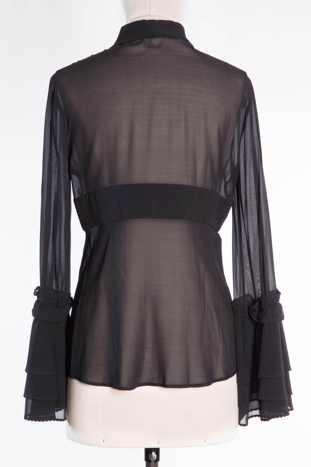 La Perla Black transparent blouse in silk